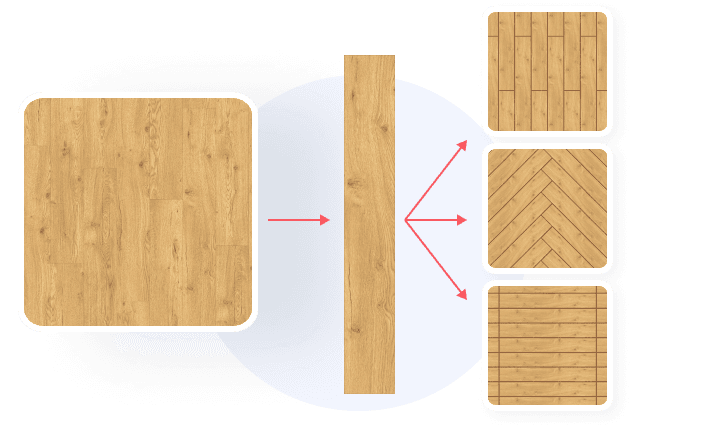Creating planks and tiles from a pattern